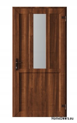 DRZWI ZEWNĘTRZNE PCV TECHNICZNE GOSPODARCZE PCV 90X205 cm ORZECH PRAWE
