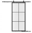 Drzwi przesuwne 90 Loft 6S szklane stal czarne szyby w kpl stalowe od ręki