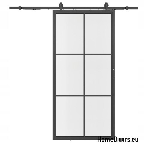 Drzwi przesuwne 90 Loft 6S szklane stal czarne szyby w kpl stalowe od ręki Drzwi przesuwne 90 Loft 6S szklane stal czarne szyby w kpl stalowe od ręki