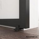 Drzwi przesuwne 90 Loft 8S szklane stalowe czarne z szybami od ręki