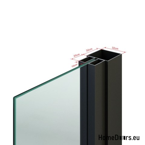 Drzwi przesuwne 90 Loft 8S szklane stalowe czarne z szybami od ręki Drzwi przesuwne 90 Loft 8S szklane stalowe czarne z szybami od ręki