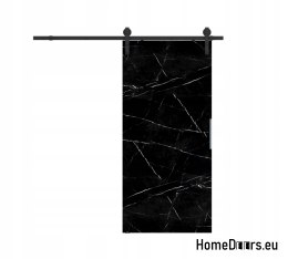 Schiebetür 90 Wand ALFA LOFT P01 Black Marble95+Schiebesystem