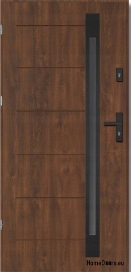 Stahl-Außentüren NARVIK BLACK 56 mm, OFF-the-SHELF, 90 L Nussbaum
