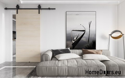 Schiebetür 70 Wand ALFA LOFT P 01 Norwegian Beech 74+Schiebesystem