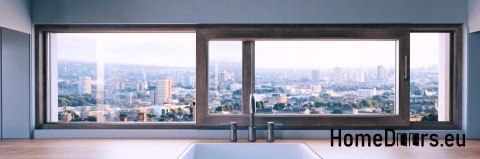 HSL-Balkon-Schiebefenster 200 x 210 cm links weiß warm