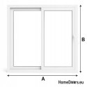HSL-Balkon-Schiebefenster 200 x 210 cm links weiß warm