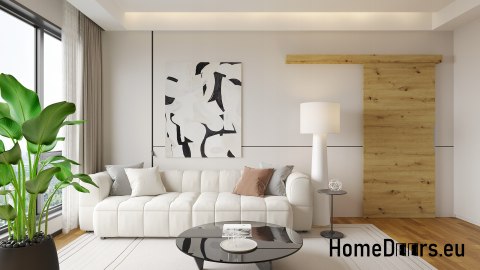 Schiebetür 70 wandmontierte ALFA-Eiche Artisan 74 + Schiebesystem – Dick