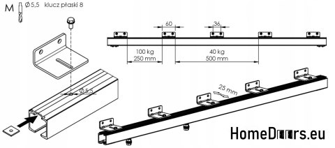 Schiebetür 70 wandmontierte ALFA-Eiche Artisan 74 + Schiebesystem – Dick