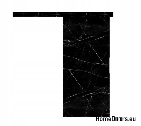 Schiebetür 70 wandmontiertes ALFA-Marmor-schwarzes 74+ Schiebesystem Dick