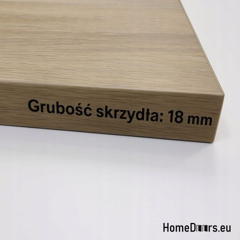 Wandmontierte Schiebetür 80 ALFA Wotan Eiche 85 + Schiebesystem dick