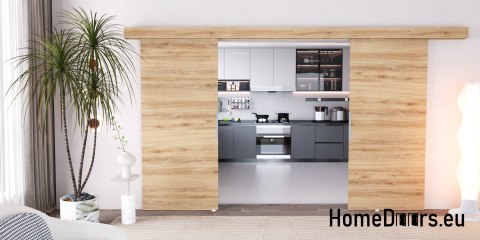 Drzwi przesuwne 110 naścienne ALFA LOFT 02 Dąb Tajga 55 + system przesuwny