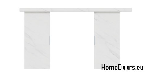 Drzwi przesuwne 120 naścienne ALFA LOFT 02 Marmur Biały 60+system przesuwny