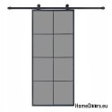 Schiebetür 90 Loft 8S BLACK Glasstahl schwarz Fenster an der Hand + System