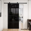 Schiebetür 90 Loft 8S BLACK Glasstahl schwarz Fenster an der Hand + System