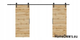 Drzwi przesuwne 110 naścienne ALFA LOFT 01 Dąb Wotan 55 + system przesuwny