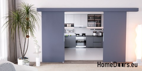 Drzwi przesuwne 110 naścienne ALFA LOFT 02 Antracyt 55 + system przesuwny