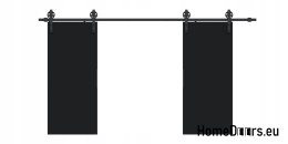 Drzwi przesuwne 110 naścienne ALFA LOFT 04 Czarne 55 + system przesuwny