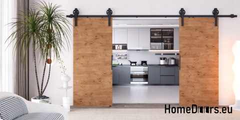 Drzwi przesuwne 110 naścienne ALFA LOFT 04 Dąb Lancelot 55+system przesuwny