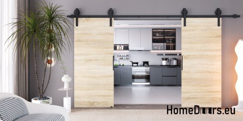 Drzwi przesuwne 110 naścienne ALFA LOFT 04 Dąb Sonoma 55 +system przesuwny