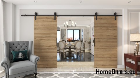 Drzwi przesuwne 120 naścienne ALFA LOFT 01 Dąb Tajga 60 + system przesuwny