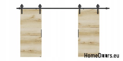 Drzwi przesuwne 120 naścienne ALFA LOFT 04 Dąb Grand 60 + system przesuwny