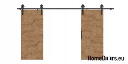 Drzwi przesuwne 120 naścienne ALFA LOFT 04 Dąb Lancelot 60+system przesuwny