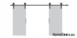 Drzwi przesuwne 120 naścienne ALFA LOFT 04 Szare 60 + system przesuwny