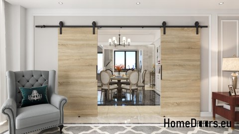 Drzwi przesuwne 130 naścienne ALFA LOFT 01 Dąb Sonoma 65 +system przesuwny