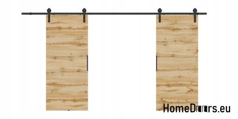 Drzwi przesuwne 130 naścienne ALFA LOFT 01 Dąb Wotan 65 + system przesuwny