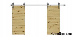 Drzwi przesuwne 130 naścienne ALFA LOFT 04 Dąb Artisan 65+system przesuwny