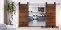 Drzwi przesuwne 130 naścienne ALFA LOFT 04 Orzech 65 + system przesuwny