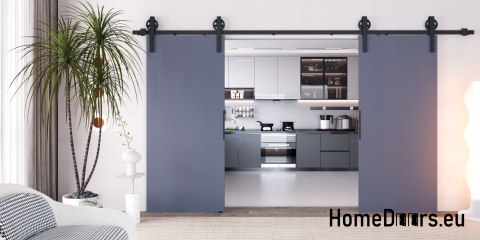 Drzwi przesuwne 140 naścienne ALFA LOFT 04 Antracyt 70 + system przesuwny