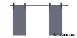 Drzwi przesuwne 148 naścienne ALFA LOFT 04 Antracyt 74 + system przesuwny