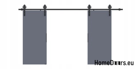 Drzwi przesuwne 148 naścienne ALFA LOFT 04 Antracyt 74 + system przesuwny