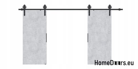 Drzwi przesuwne 148 naścienne ALFA LOFT 04 Beton 74 + system przesuwny