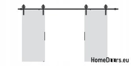 Drzwi przesuwne 148 naścienne ALFA LOFT 04 Białe 74 + system przesuwny