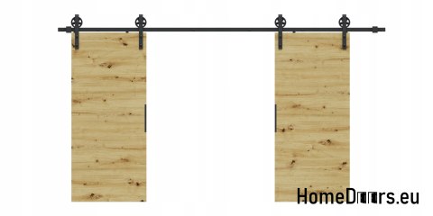 Drzwi przesuwne 148 naścienne ALFA LOFT 04 Dąb Artisan 74+system przesuwny