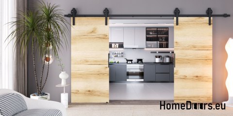 Drzwi przesuwne 148 naścienne ALFA LOFT 04 Dąb Grand 74 + system przesuwny