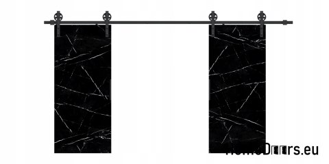 Drzwi przesuwne 148 naścienne ALFA LOFT 04 Marmur Czarny74+system przesuwny