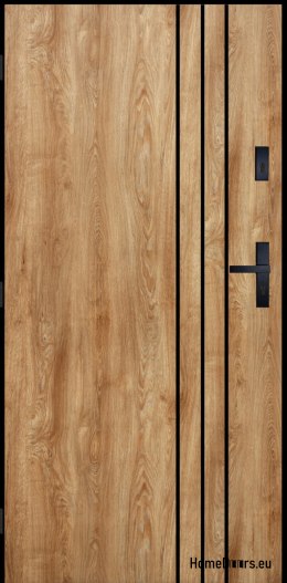 Drzwi Zewnętrzne PANTOR HURON Lewe 100 Dąb Turner Grube 72mm Ciepłe