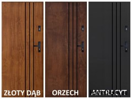 Drzwi Zewnętrzne PANTOR HURON Lewe 100 Dąb Turner Grube 72mm Ciepłe