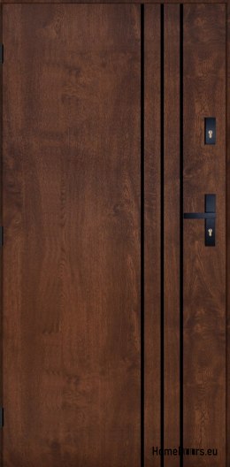 Drzwi Zewnętrzne PANTOR HURON Lewe 100 Orzech Grube Grube 72mm Ciepłe