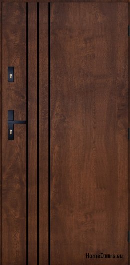Drzwi Zewnętrzne PANTOR HURON Prawe 100 Orzech Grube Grube 72mm Ciepłe