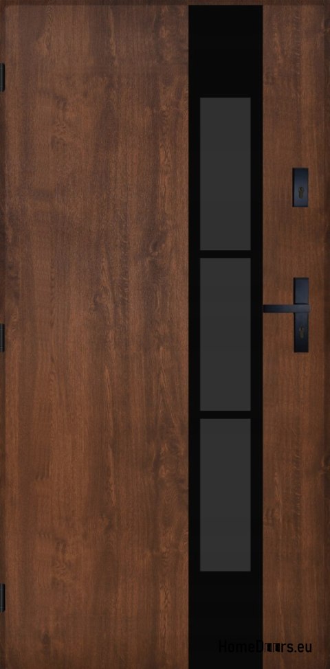 Drzwi Zewnętrzne PANTOR MARS 11 Lewe 80 Orzech Grube 72mm Ciepłe