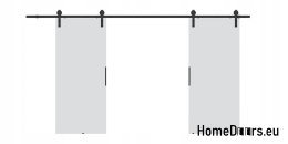 Drzwi przesuwne 110 naścienne ALFA LOFT 01 Białe 55 + system przesuwny