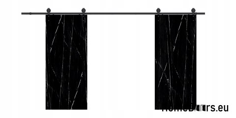 Drzwi przesuwne 110 naścienne ALFA LOFT 01 Marmur Czarny55+system przesuwny