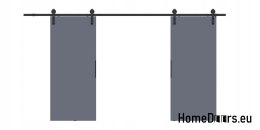 Drzwi przesuwne 120 naścienne ALFA LOFT 01 Antracyt 60 + system przesuwny