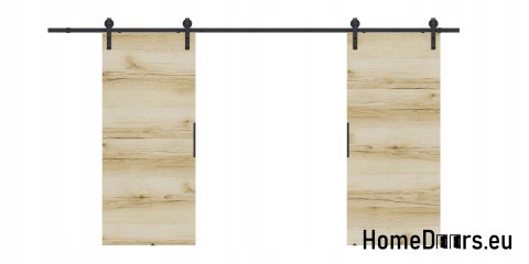 Drzwi przesuwne 120 naścienne ALFA LOFT 01 Dąb Grand 60 + system przesuwny