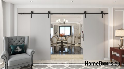 Drzwi przesuwne 120 naścienne ALFA LOFT 01 Szare 60 + system przesuwny