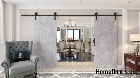 Drzwi przesuwne 130 naścienne ALFA LOFT 01 Beton 65 + system przesuwny